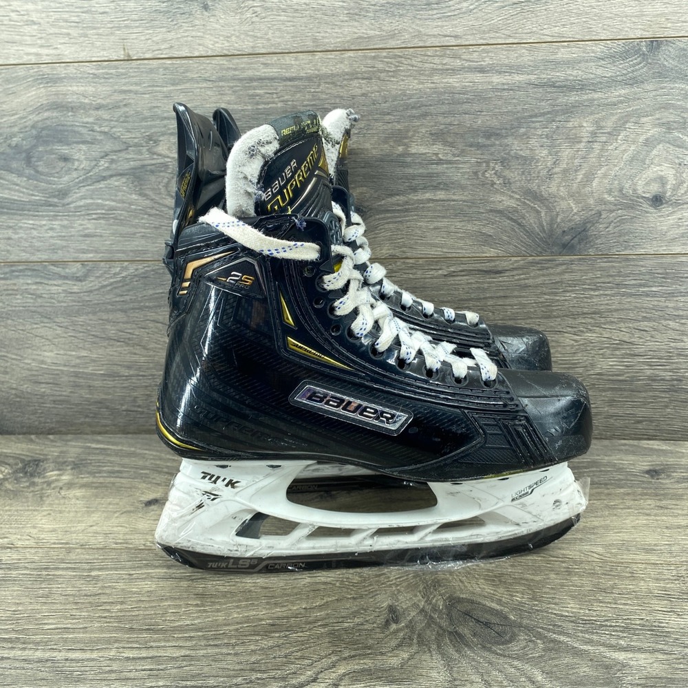 Bauer‎ Supreme 2S Pro Ice Hockey Skates Black Gold Tuuk LS5 Carbon Kids